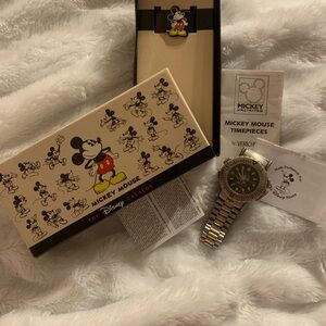 Disney Mickey Mouse Two Tone Gold and Silver Compass Watch